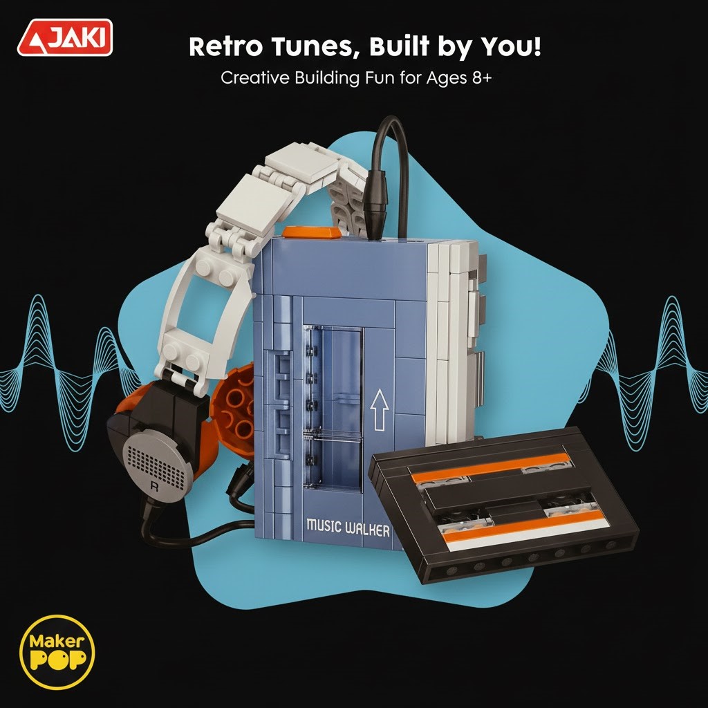 مكعبات بناء جهاز Music Walker | Retro Music Walker Building Blocks Toy